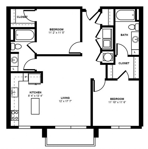 B2A_2 BD 2 Bath_1012sqft